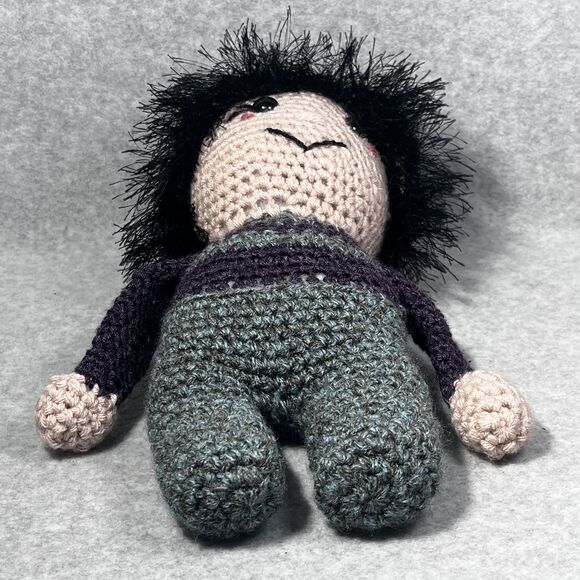 Handmade Crochet Amigurumi Elf Gnome Plush Doll Toy Soft Stuffed Purple Hat Kids - Picture 9 of 9